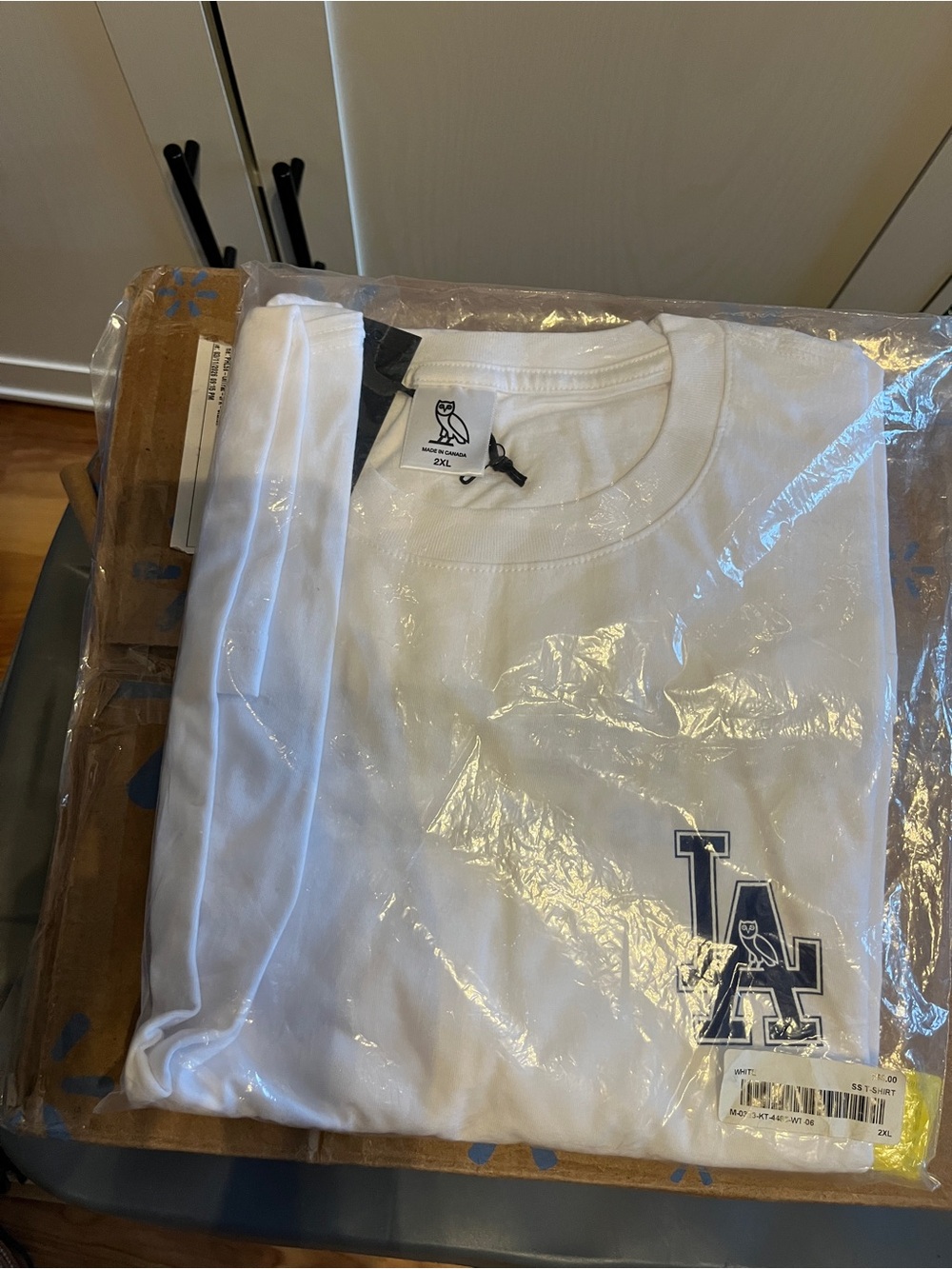 OVO White T‑Shirt with Navy LA Owl Logo